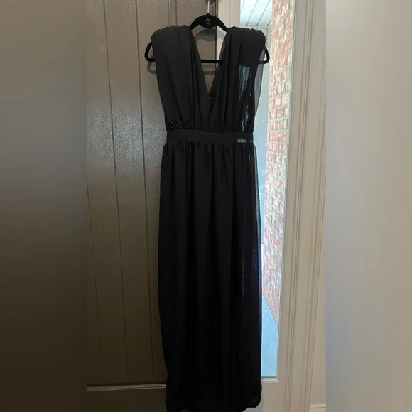 Gorgeous! ‘AQUA by AQUA’ V-Neck Padded Shoulder Elegant Dress!! Size UK 8/US 4.